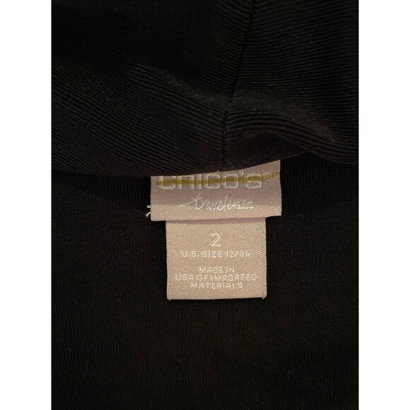 Chico’s Jacket Sz  “2” or Large Black Stretchy Open Front Perfect 4 Travel - Picture 6 of 10